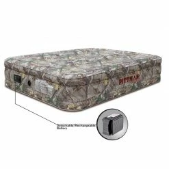 Pittman Outdoors PPI-CMO_CAMPX16 Queen Double High 16" With Rechargeable Battery & Built In Air Pump