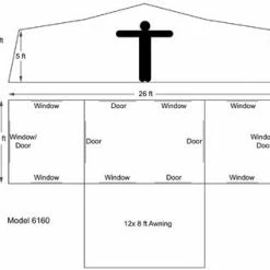 CABIN TENTS Kodiak Grand Cabin 12 Person Tent With Awning #6160