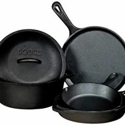 Lodge Cookware Lodge 5 Piece Pre Seasoned Cast Iron Cookware Set