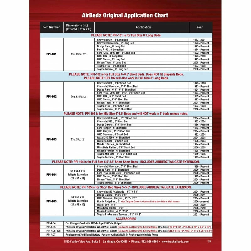 Pittman Outdoors AirBedz Original PPI-103 Full Size Short Bed Truck Air Mattress (5'.5"-6'.8") 7 Pittman Outdoors AirBedz Original PPI-103 Full Size Short Bed Truck Air Mattress (5'.5"-6'.8")
